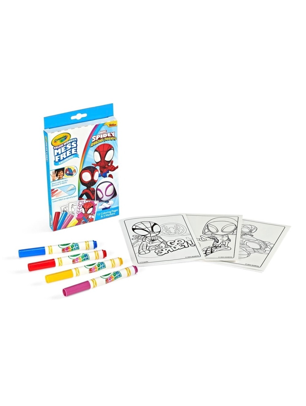 Crayola Color Wonder Marvel Spidey Amazing Friends Mess Free Coloring Set with 4